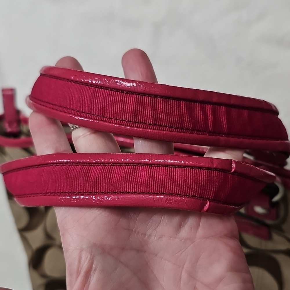 Coach Tan and Pink Signature Tote - Picture 10 of 16